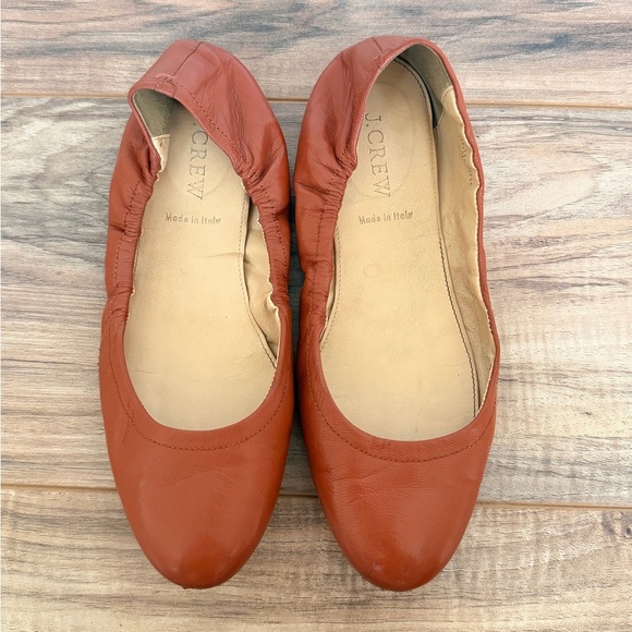 J. Crew Italian Leather Cognac Brown Everyday Ballet Flats Size 7 - Picture 6 of 9